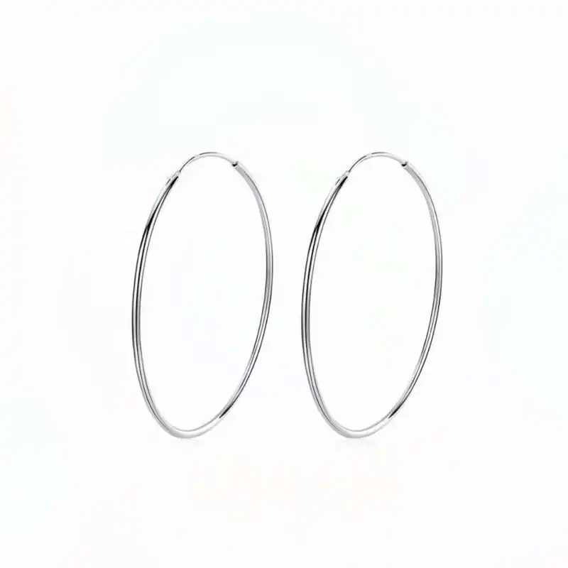 Cercei Rotunzi Mari din Argint 7 cm