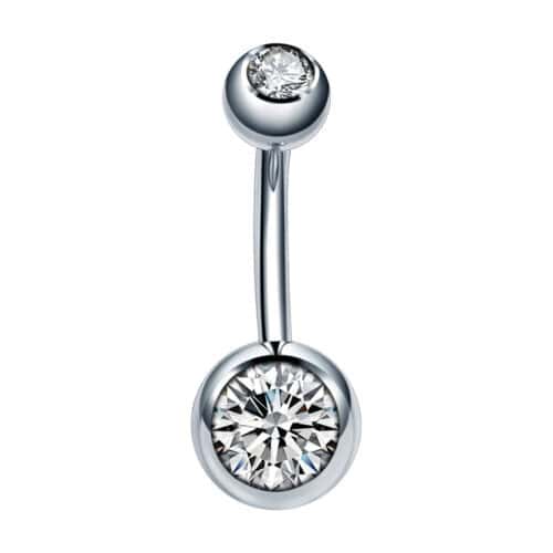 Piercing pentru Buric din Argint și Cristal Zircon