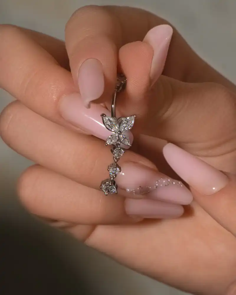 Piercing pentru Buric din Argint cu Fluture