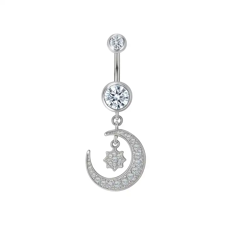 Piercing pentru Buric din Argint Luna