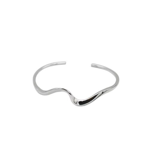 Brățară din Argint Reglabilă Wave Cuff