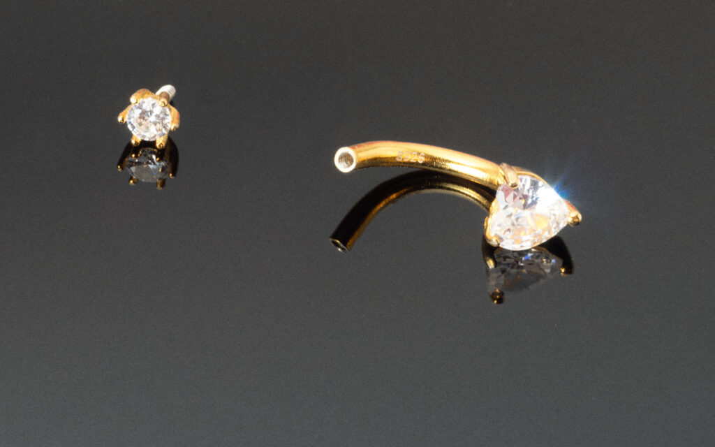 Yllo Piercing Buric din Argint Placat cu Aur Inima 1