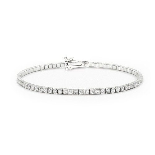 Brățară Argint Tennis 2 mm cu Închizătoare Box Clasp