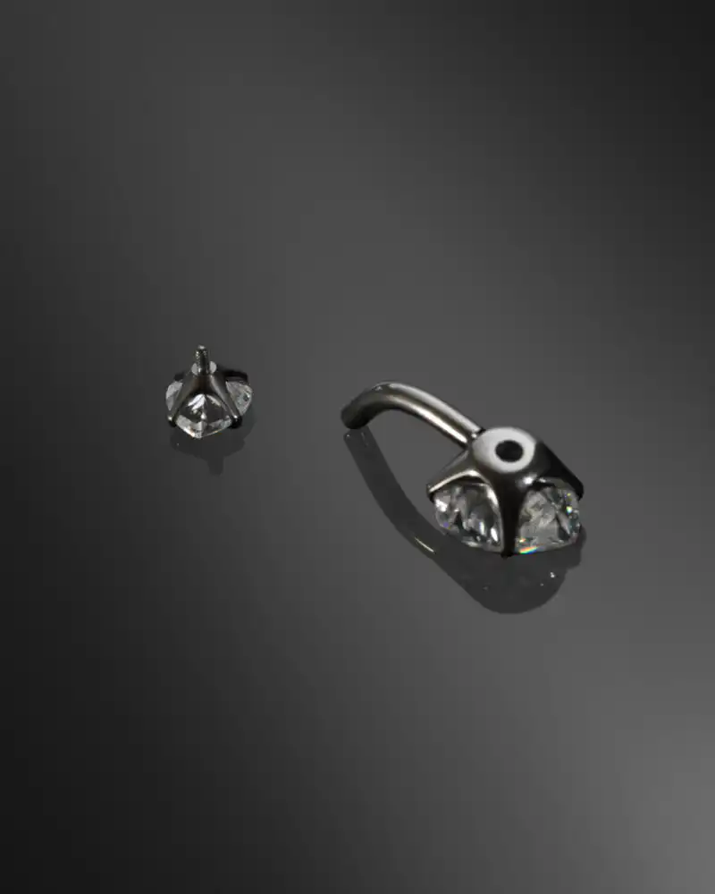 Piercing Buric Titan ASTM F136 Inimă din Zirconiu Piercing Buric Titan ASTM F136 Inimă din Zirconiu