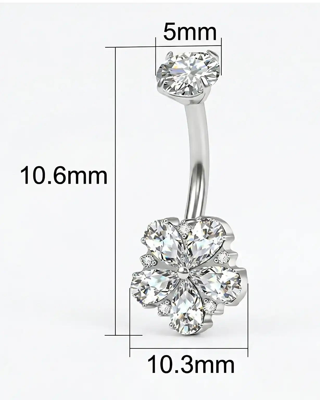 Piercing Buric Titan ASTM F136 Zirconiu Trifoi Piercing Buric Titan ASTM F136 Zirconiu Trifoi