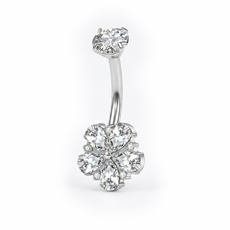 Piercing Buric Titan ASTM F136 Zirconiu în Formă de Trifoi Piercing Buric Titan ASTM F136 Zirconiu în Formă de Trifoi