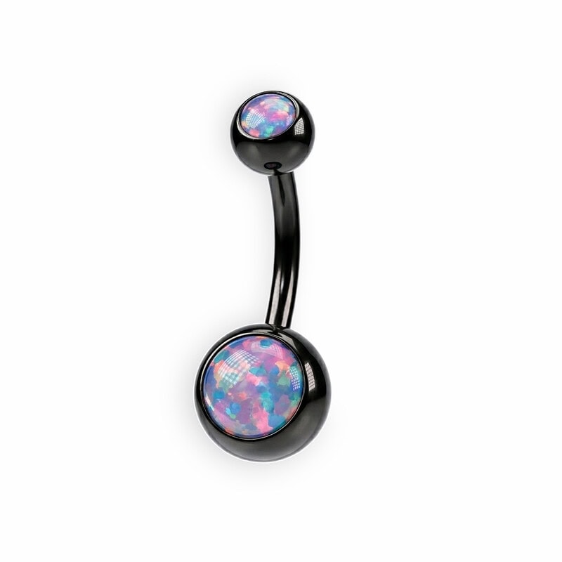 Piercing Buric Titan F136 cu Opal Lavandă Negru Piercing Buric Titan F136 cu Opal Lavandă Negru