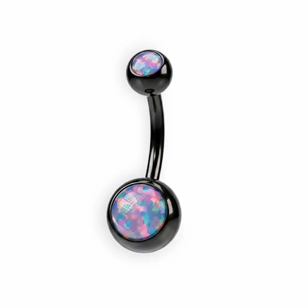 Piercing Buric Titan F136 cu Opal Lavandă Negru Piercing Buric Titan F136 cu Opal Lavandă Negru