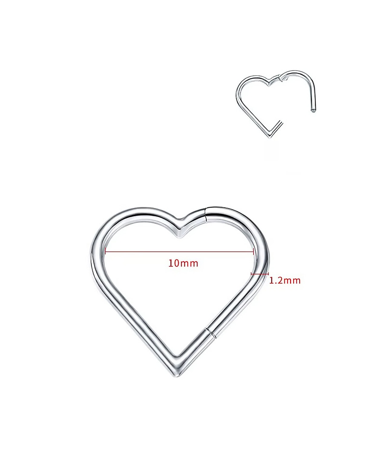 Piercing Titan ASTM F136 Clicker Inimă_Yllo Piercing Titan ASTM F136 Clicker Inimă