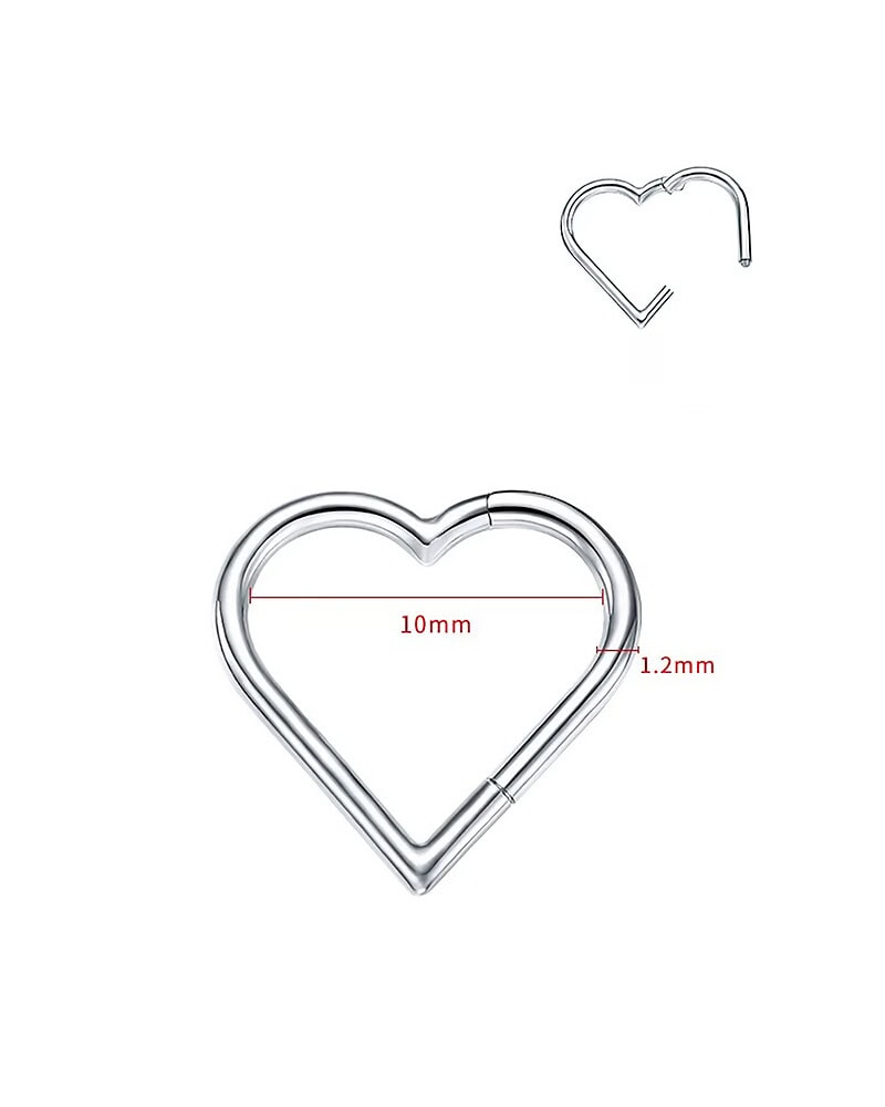 Piercing Titan ASTM F136 Clicker Inimă_Yllo Piercing Titan ASTM F136 Clicker Inimă