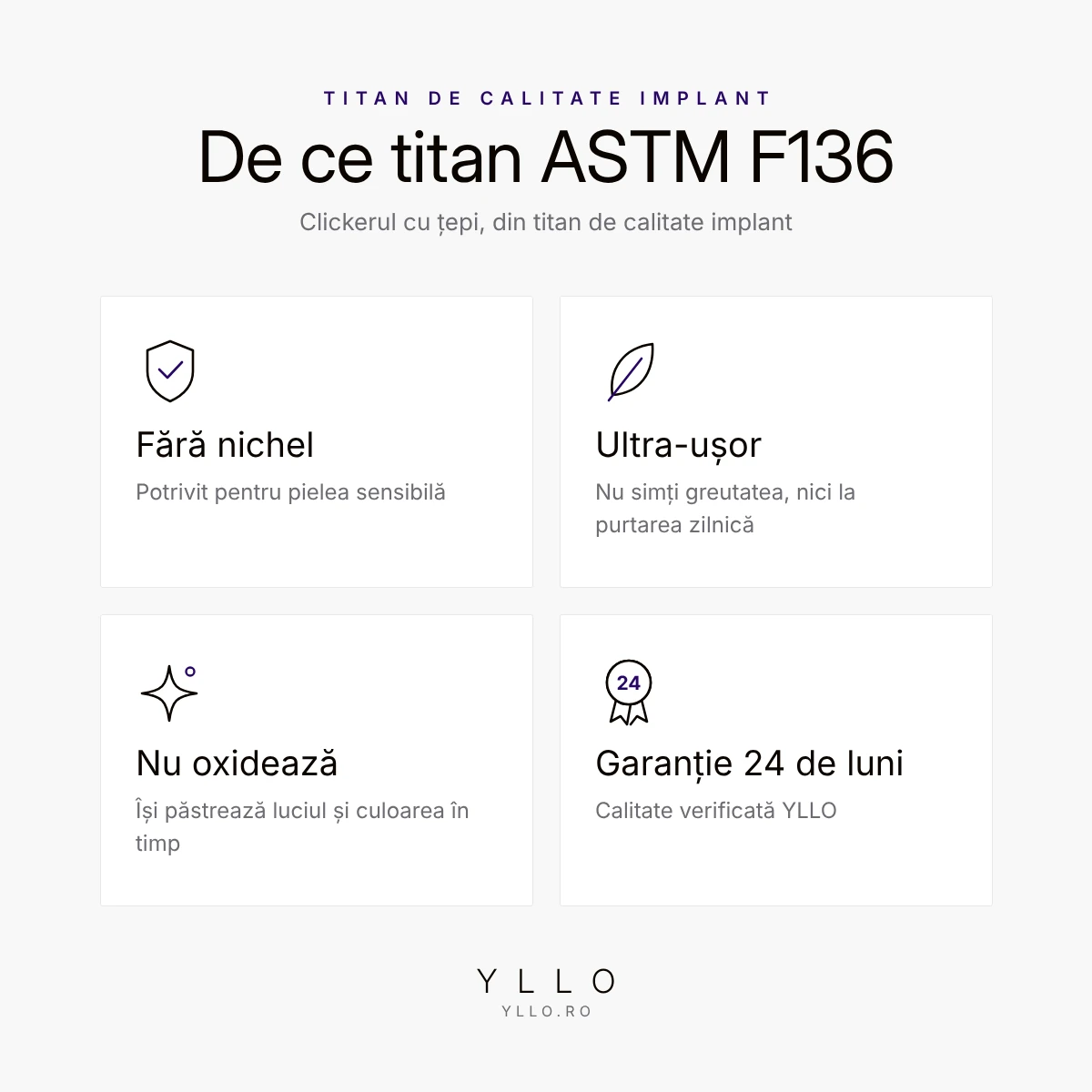Piercing titan ASTM F136 circular barbell cu țepi – avantaje: fără nichel, ultra-ușor, nu oxidează, garanție 24 de luni