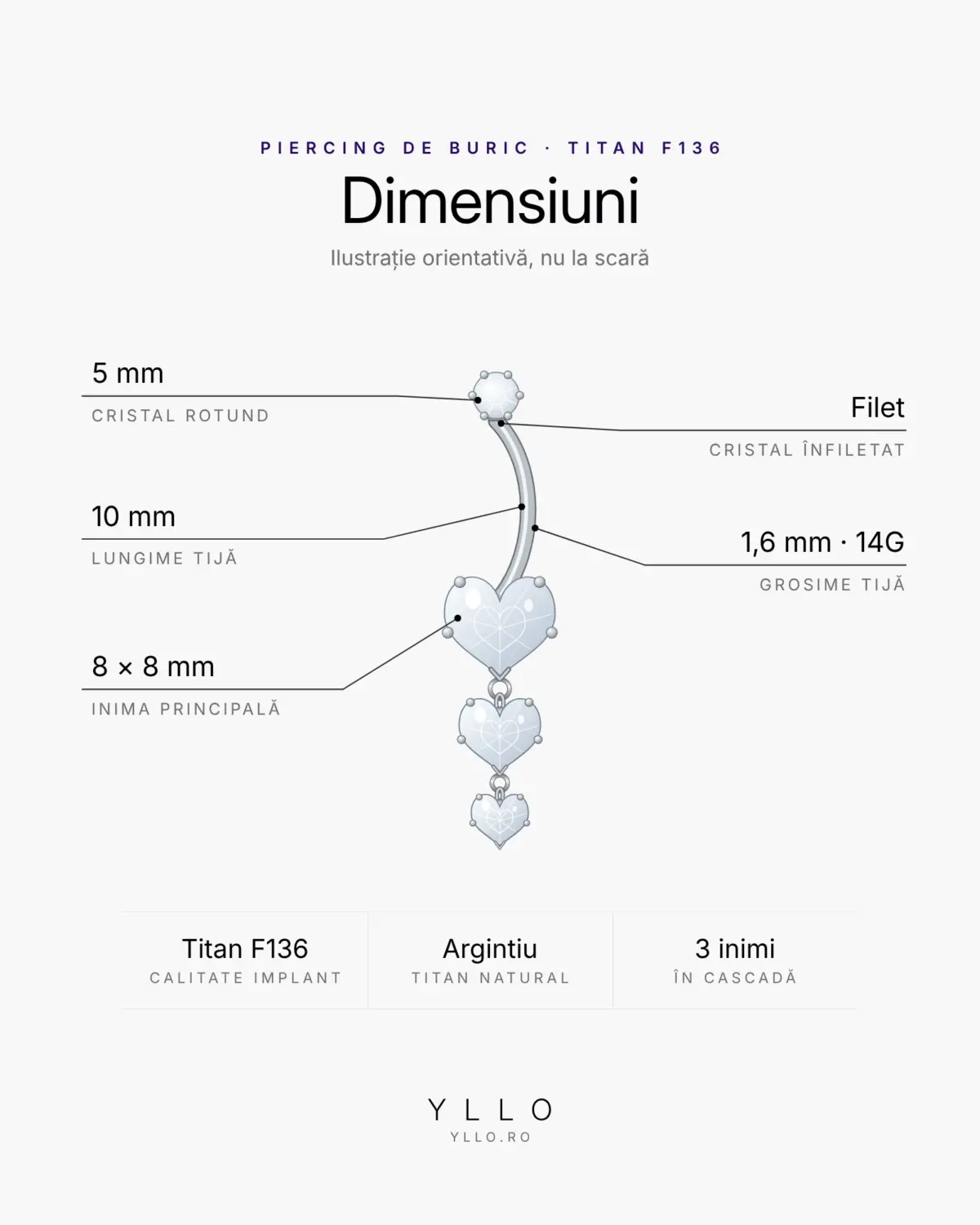 piercing-buric-titan-inimi-zirconiu-argintiu-galerie-4x5 Piercing Buric Titan ASTM F136 cu Inimi din Zirconiu, Argintiu