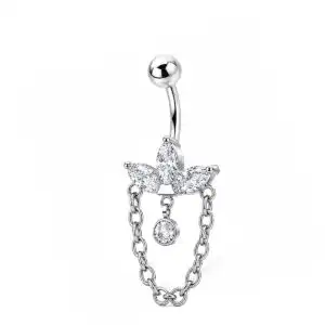 Cercel de Buric cu Lanț - Piercing Titan F 136 YLLO Cercel de Buric cu Lanț | Piercing Titan F 136