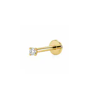 Labret Auriu cu Cristal Mic - Piercing Titan F136 Labret Auriu cu Cristal Mic - Piercing Titan F136