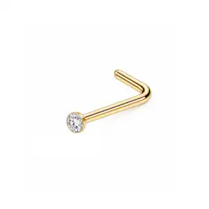 Piercing Auriu pentru Nas cu Zirconiu Mic - Titan F136 YLLO Piercing Auriu pentru Nas cu Zirconiu Mic | Titan F136