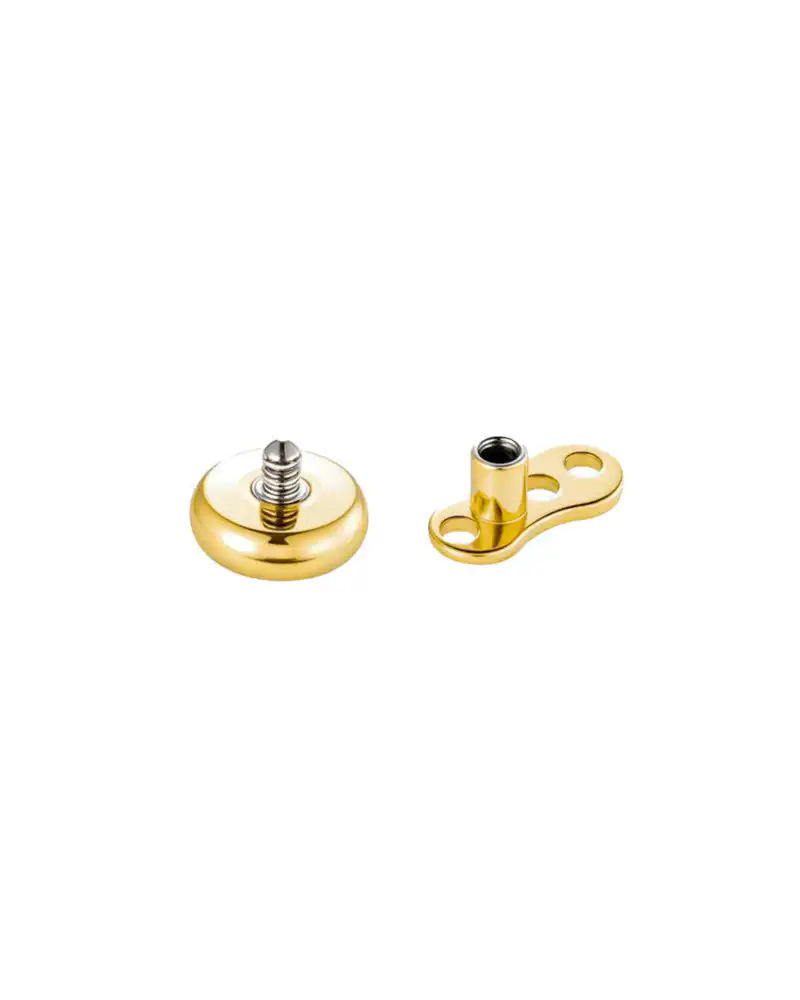 Piercing Dermal Auriu cu Cristal de 5 mm - Titan F136 YLLO1 Piercing Dermal Auriu cu Cristal de 5 mm | Titan F136