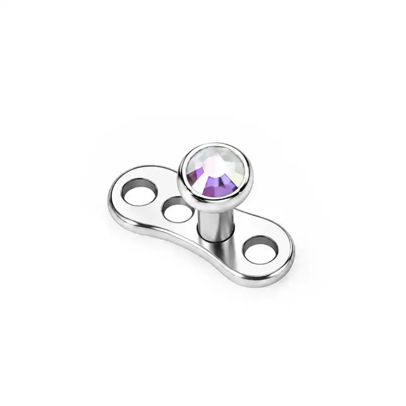 Piercing Dermal cu Cristal AB 3 mm- Titan F136 YLLO Piercing Dermal cu Cristal AB 3 mm | Titan F136