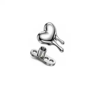 Piercing Dermal cu Inima - Titan F136 YLLO -1 Piercing Dermal cu Inima | Titan F136